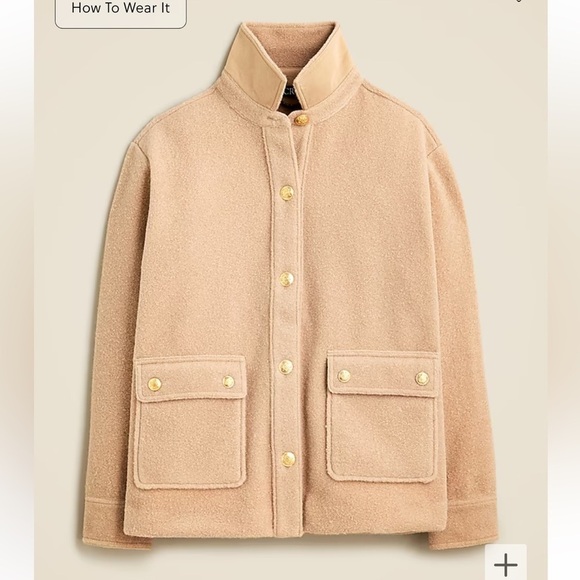 J crew sandstone Bouclé shirt-jacket - Picture 2 of 4